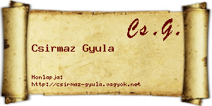 Csirmaz Gyula névjegykártya